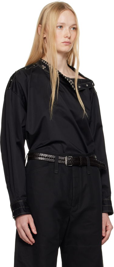 Skjorte LEMAIRE Lemaire Embellished One-Shoulder Top Sort | TO1327 LF1207, 1
