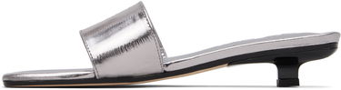 Tilbehør BY FAR BY FAR Ceni Eel Embossed Metallic Leather Heeled Sandals Metalisk | MWFHO014CL035ME032PL, 2