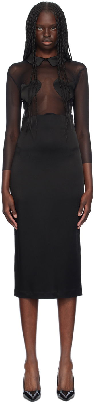 Kjole Blumarine Heart Detail Midi Dress Sort | A444A212A, 0