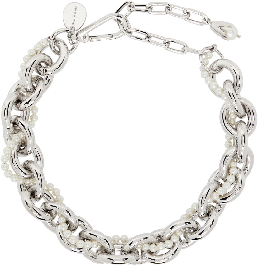 Halskæde Simone Rocha Pearl & Chain Choker Necklace Metalisk | NKS94 0904