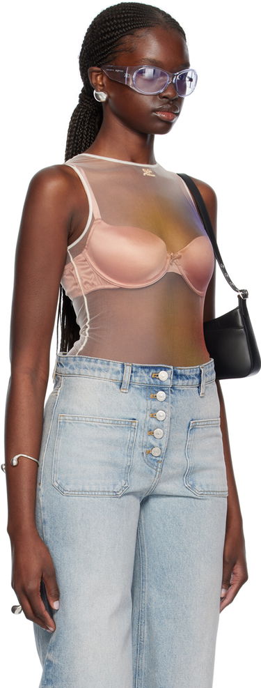 Krop Courrèges Aura Bodysuit Beige | 124JBD057PR0058, 1