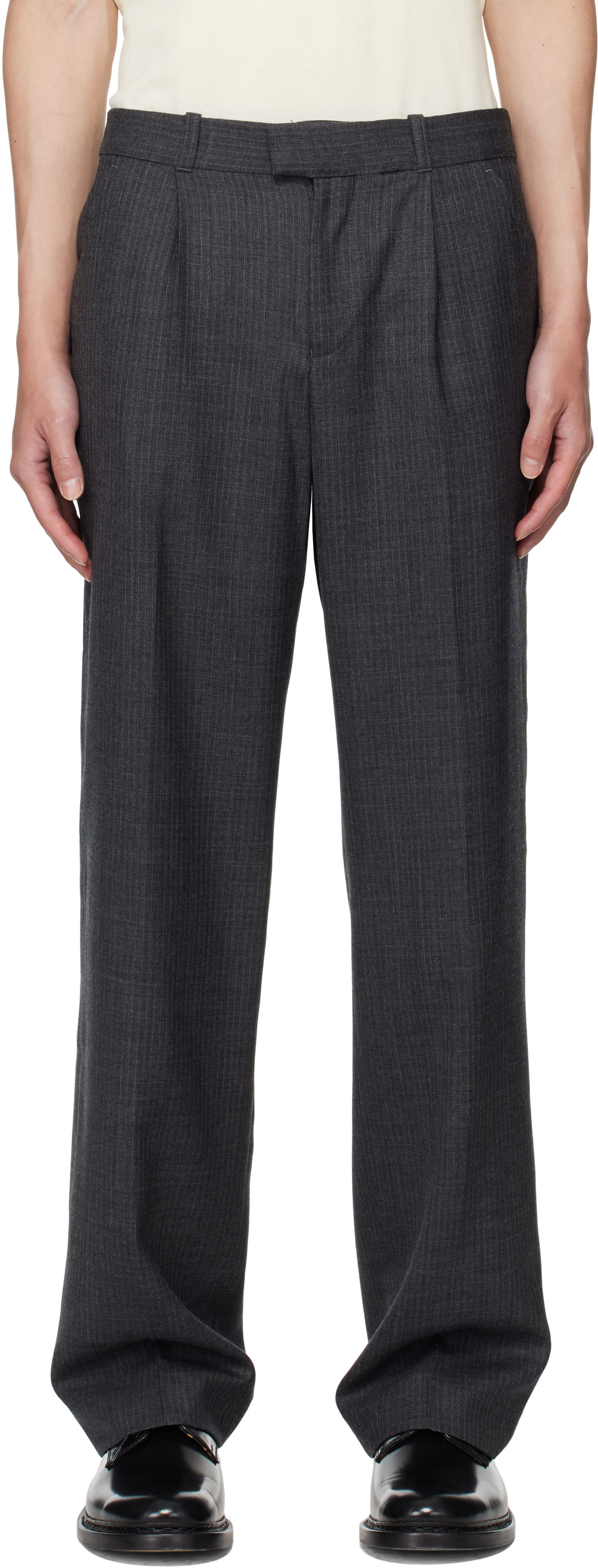 Bukser OUR LEGACY OUR LEGACY Pinstripe Slacks Grå | M4254SS, 0