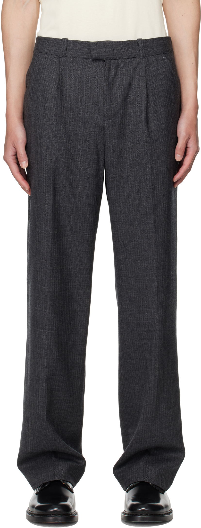 Bukser OUR LEGACY OUR LEGACY Pinstripe Slacks Grå | M4254SS