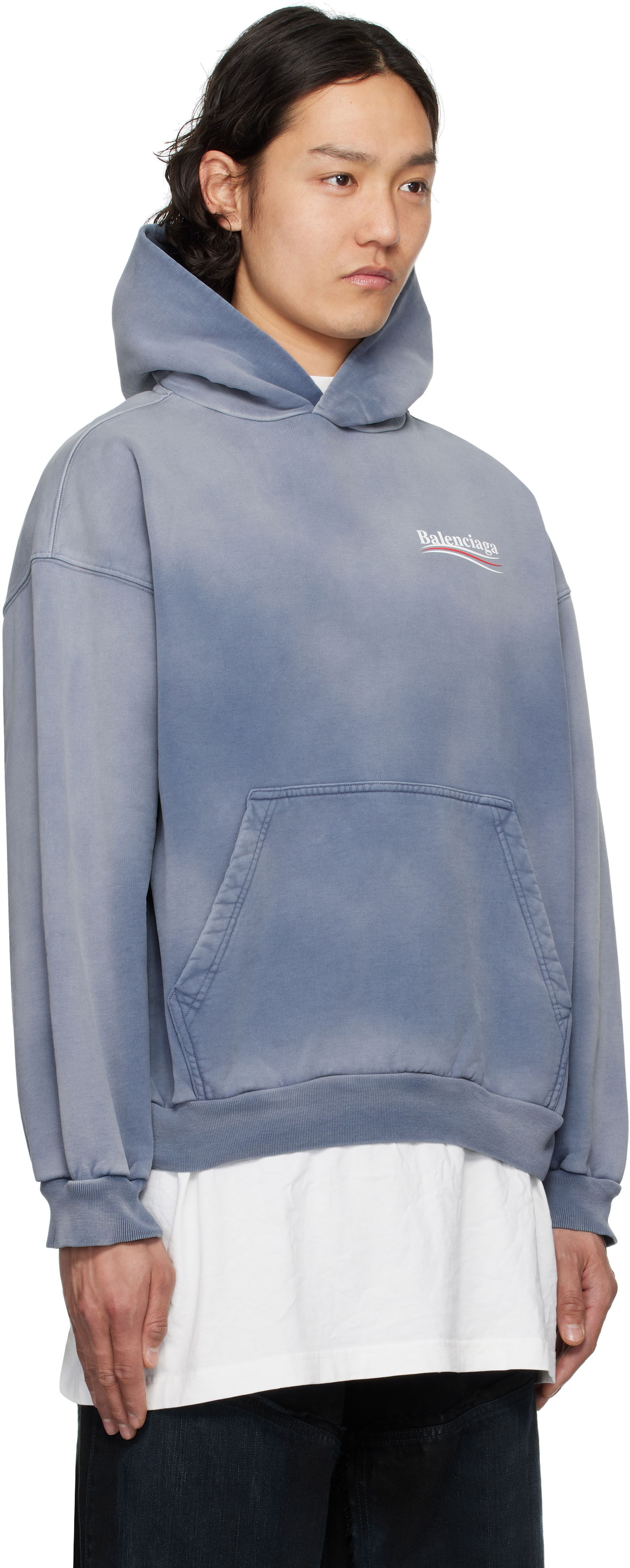 Sweatshirt Balenciaga Balenciaga Political Campaign Hoodie Blå | 767877TRVB1, 1