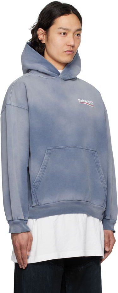 Sweatshirt Balenciaga Balenciaga Political Campaign Hoodie Blå | 767877TRVB1, 1