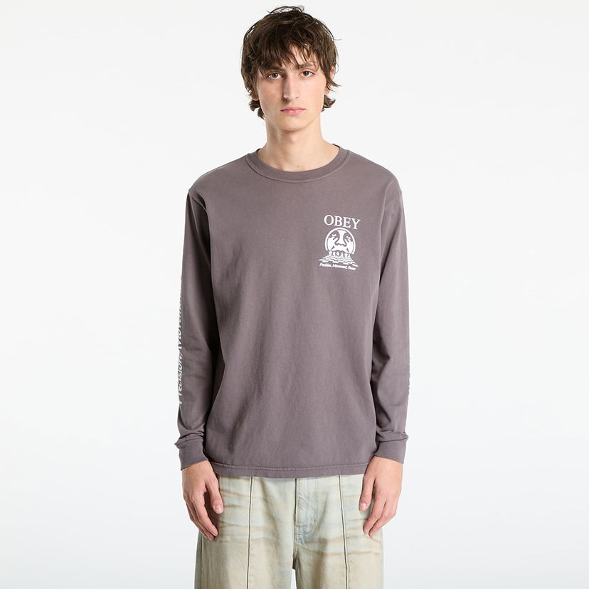 T-shirt OBEY Precision Pigment Dusty Black Grå | 168004226-DBA