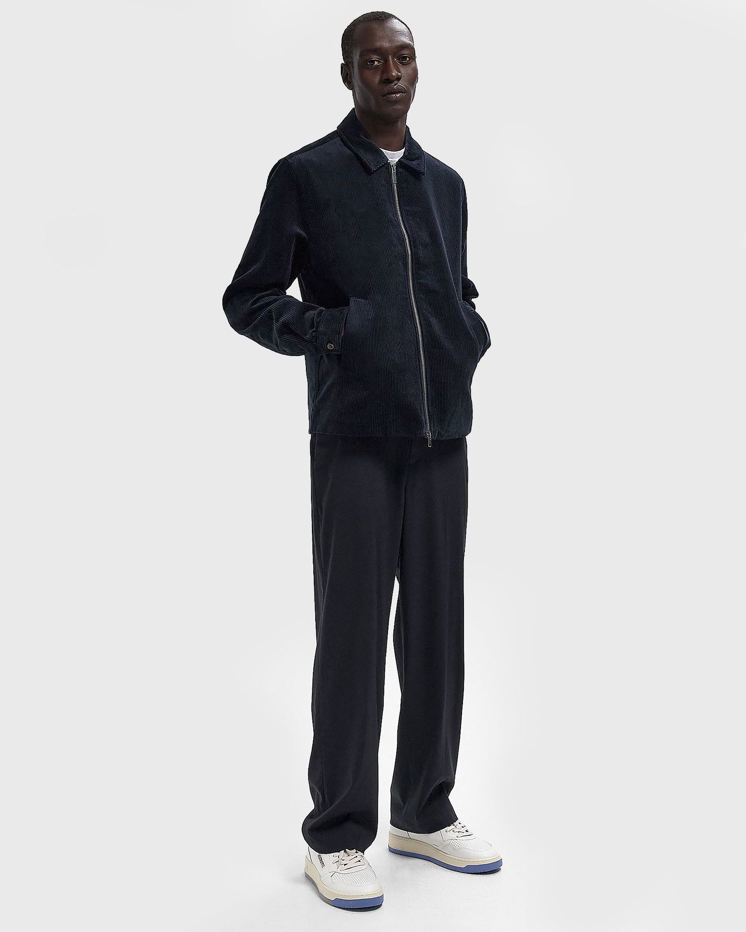 Jakke Les Deux Corduroy Coach Jacket Mørkeblå | 1000383-460, 1