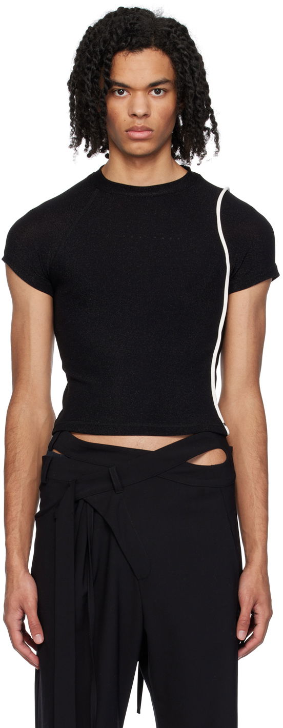 T-shirt Ottolinger Ottolinger Cropped T-Shirt Sort | 407202