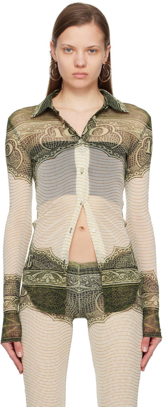 Skjorte Jean Paul Gaultier Gaultier 'The Cartouche' Print Shirt Grøn | 24/25-U-CH044-T515-400300156, 0