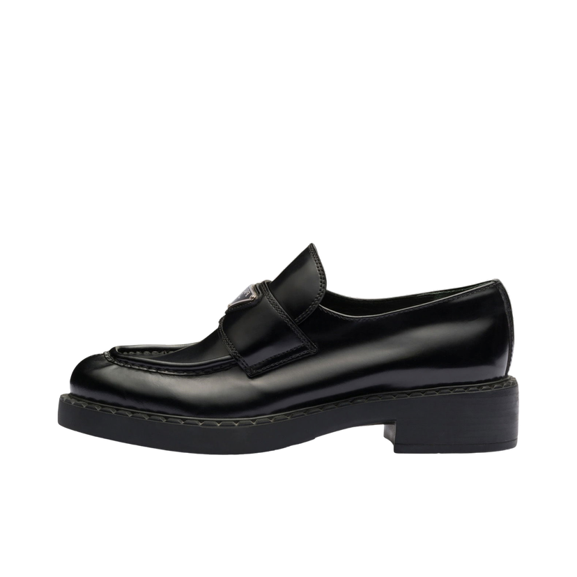 Sneakers og sko Prada Chocolate 50mm Loafer Black Brushed Leather Brun | 1D246M_ULS_F0002_F_B050