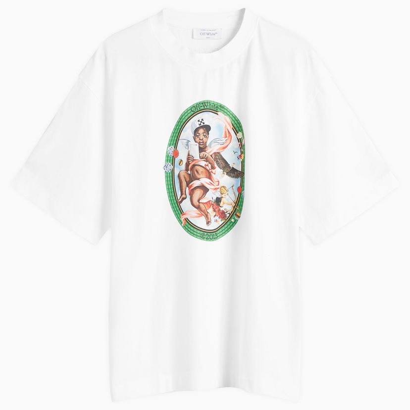 T-shirt Off-White Fresco Oval Skate Graphic T-Shirt Hvid | OMAA120S25JER0020110