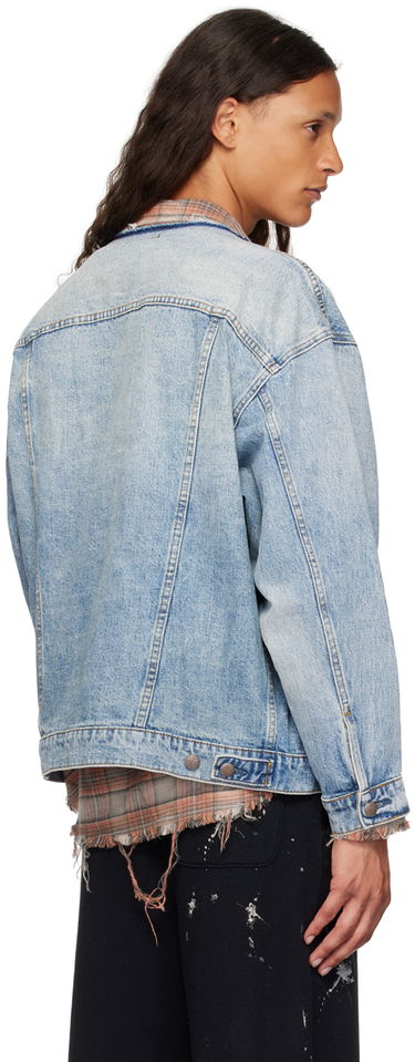 Jakke R13 R13 Collarless Trucker Denim Jacket Blå | R13MD125 D244A, 2