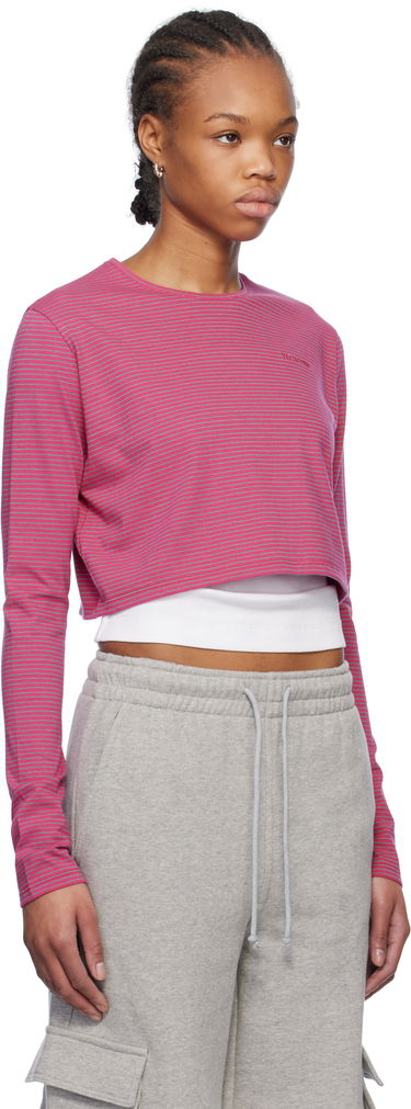 Crop top We11done We11done Striped Cropped T-Shirt Lyserød | WD-TT0-25-716-W-PK, 1
