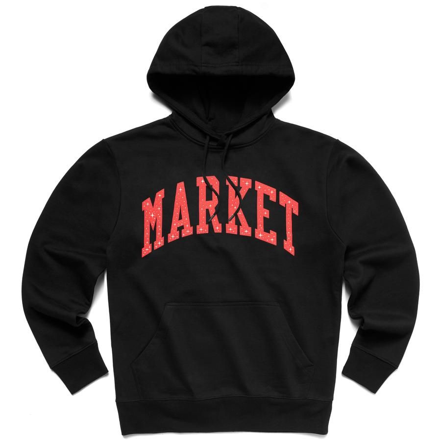 Sweatshirt MARKET Arc Puff Hoodie Sort | 397000194/0001, 0