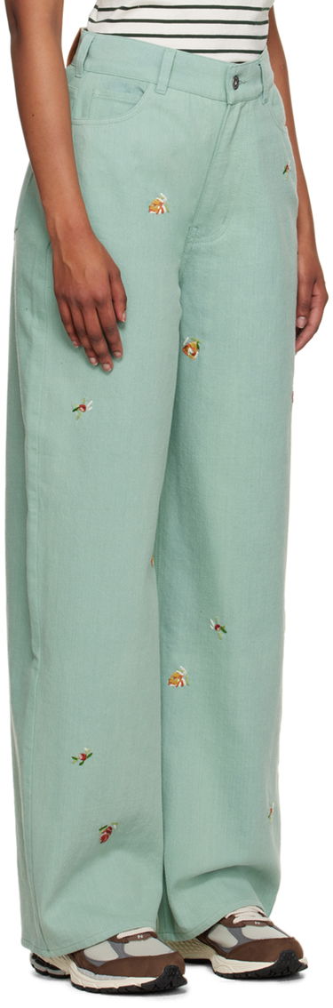 Jeans YMC YMC Embroidered Papa Jeans Grøn | Q4UAF, 1