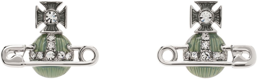 Øreringe Vivienne Westwood Vivienne Westwood Kitty Orb and Safety Pin Earrings Grøn | 6201033P-02P574-