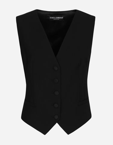 Vest Dolce & Gabbana Dolce & Gabbana Wool Twill Vest Sort | F79H5TFUBGCN0000, 0