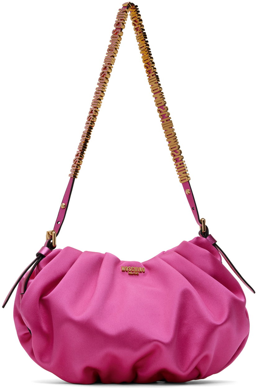 Håndtaske Moschino Mini Lettering Shoulder Bag Lyserød | 7523 8220 A1199