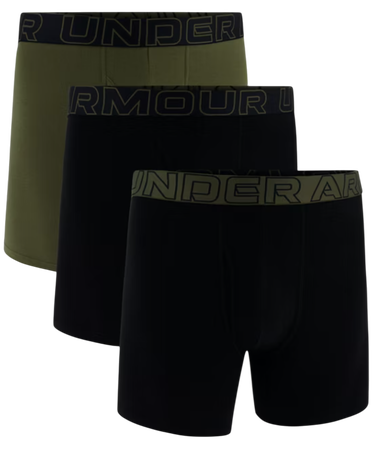 Boksere Under Armour Under Armour Solid 6in 3-Pack Boxer Shorts Grøn | 1383889-005, 0