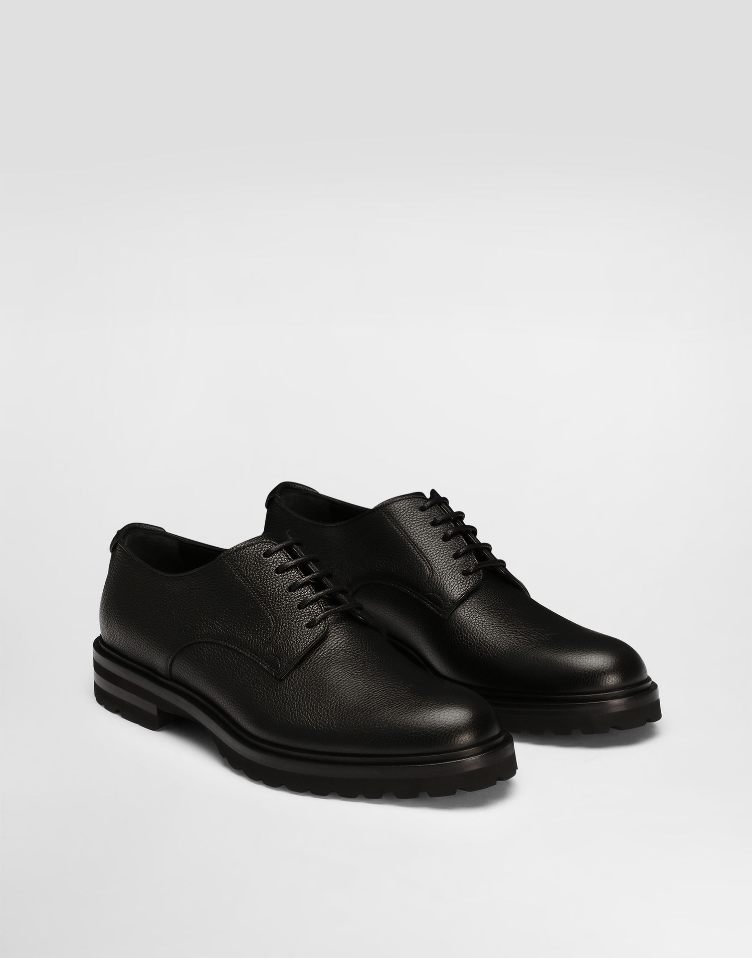 Tilbehør Dolce & Gabbana Dolce & Gabbana Grainy Calfskin Derby Shoes 41.5 Sort | A10852A9P4580999, 1