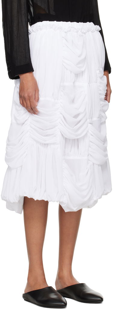 Nederdel Comme des Garçons Comme des Garçons Ruched Midi Skirt Hvid | RM-S016-051, 1