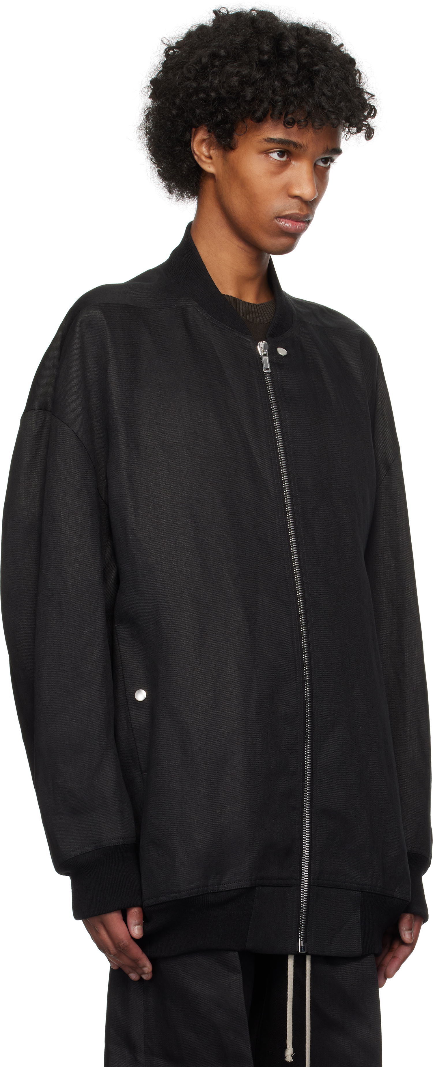 Bomberjakke Rick Owens Rick Owens Hollywood Jumbo Flight Bomber Jacket Sort | RU01E5793 TWL, 1