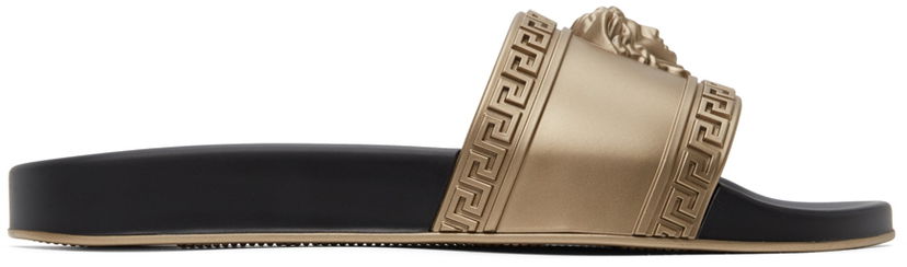 Sneakers og sko Versace Versace Palazzo Pool Slides Sort | DSU5883 DGOLG