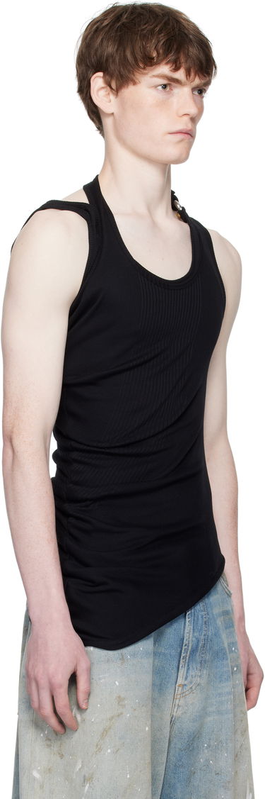 Tanktop Jean Paul Gaultier Piercing Asymmetrical Tank Top Sort | 2503WTO292J000 00, 4