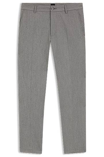Bukser BOSS Modern-Fit Wrinkle-Resistant Stretch Dobby Trousers Grå | 50546914
