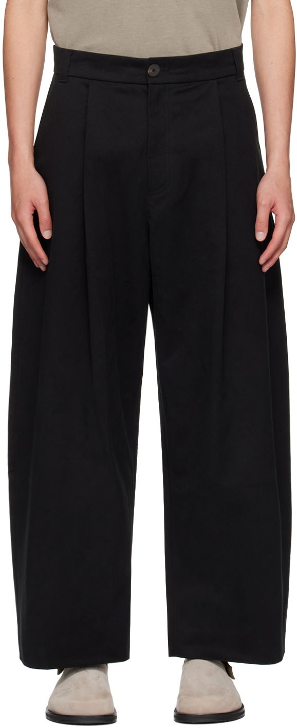 Bukser Studio Nicholson Studio Nicholson Pleated Trousers Sort | SORTE SNM - 351 -