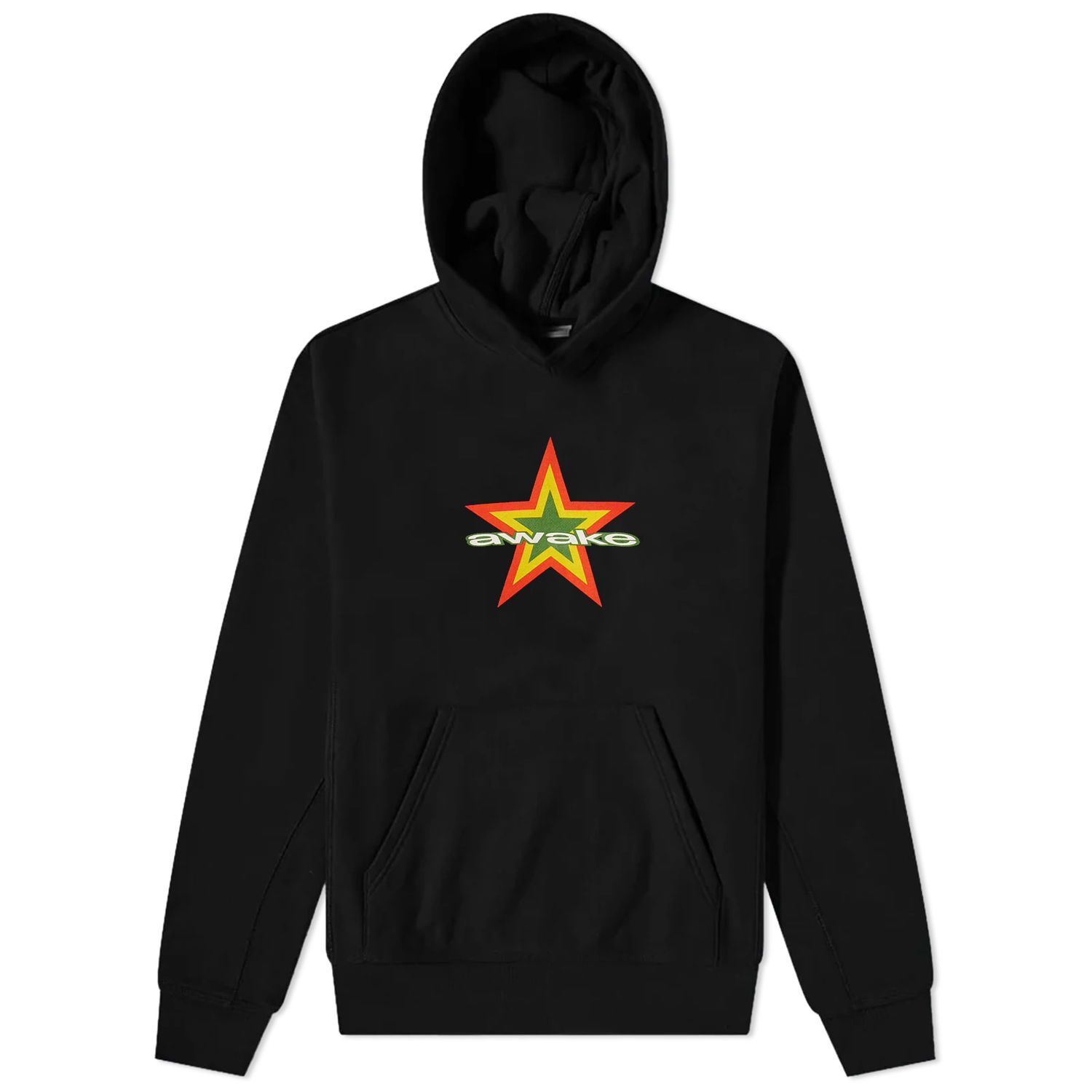 Sweatshirt Awake NY Star Logo Hoodie Sort | AWK-FW23-HD004-BLK, 0