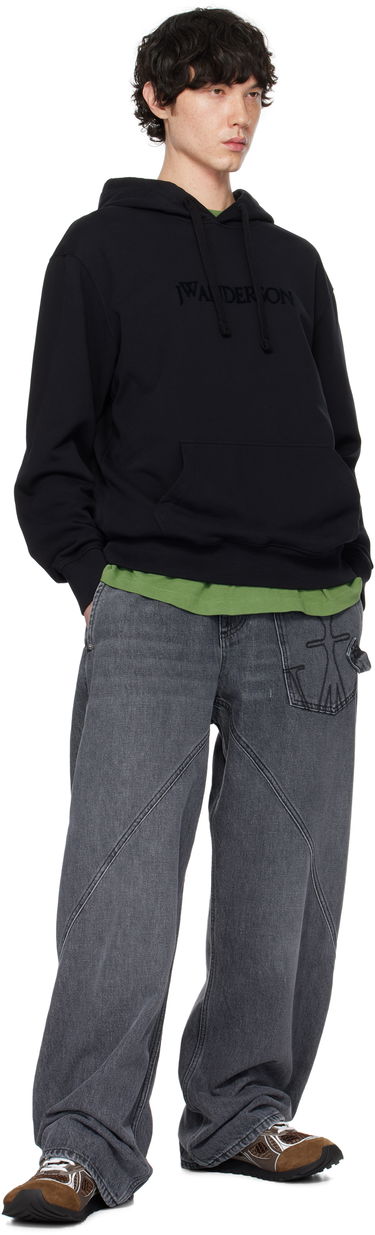 Sweatshirt JW Anderson JW Anderson Logo Embroidery Hoodie Sort | JW0214-PG1632, 3