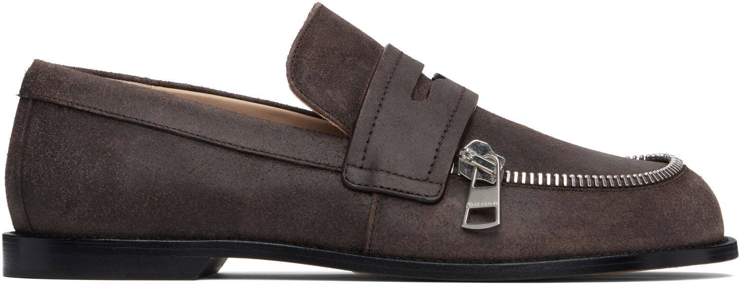 Sneakers og sko JW Anderson Suede Zipper Biker Loafers Brun | MC0002-LA0319, 0