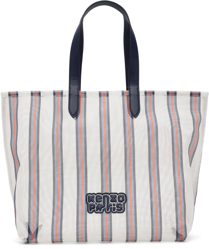 Mulepose KENZO Kenzo 'KENZO Coast Lines' Large Tote Bag Hvid | FF68SA411FS1