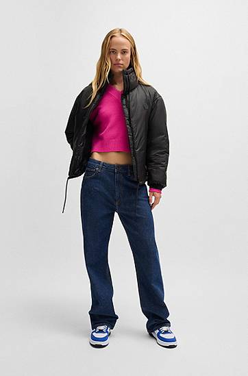 Puffer jakke BOSS Happy HUGO Water-Repellent Puffer Jacket Sort | 50522254, 1