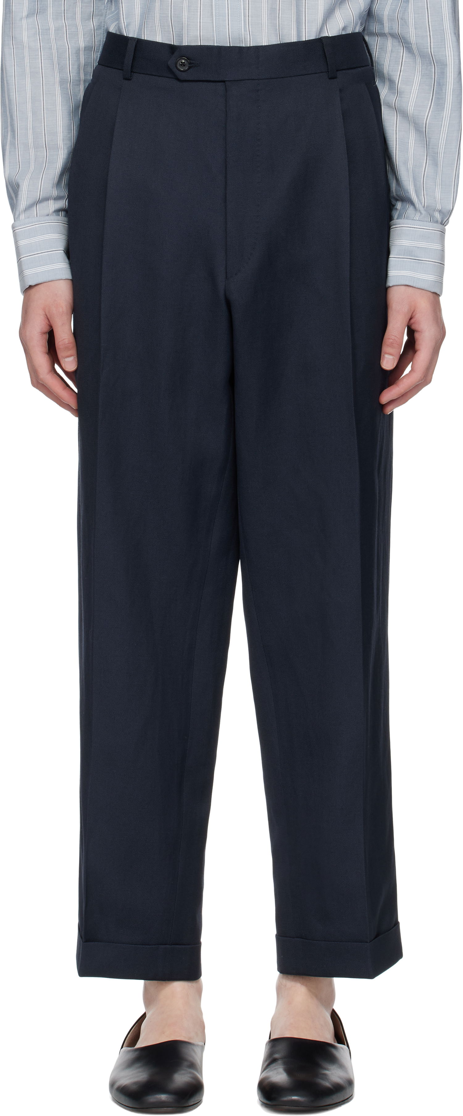 Bukser Maison Margiela Maison Margiela Turn-up Trousers Mørkeblå | S50KA0669 M35287, 0