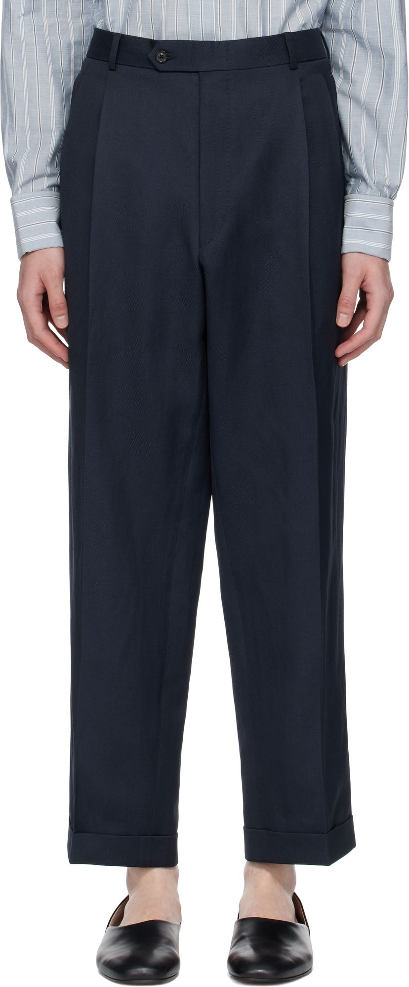 Bukser Maison Margiela Maison Margiela Turn-up Trousers Mørkeblå | S50KA0669 M35287