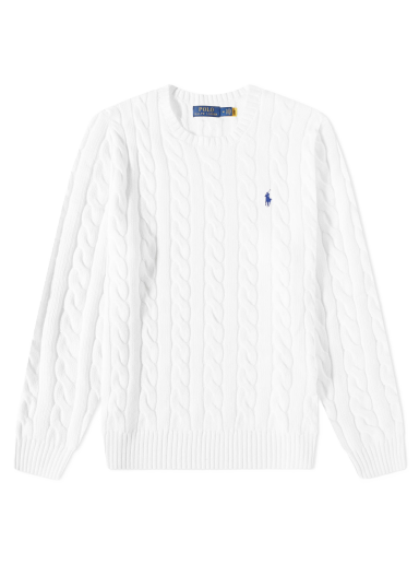 Sweater Polo by Ralph Lauren s Cotton Cable Hvid | 710775885033