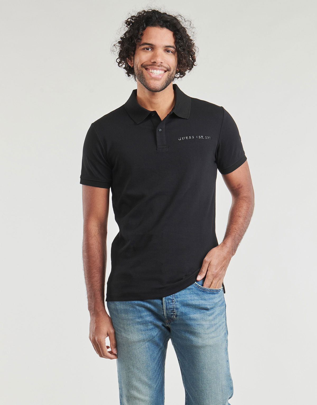 Polo skjorte GUESS NOLAN SS POLO Sort | M4RP6-KBL51-JBLK, 0
