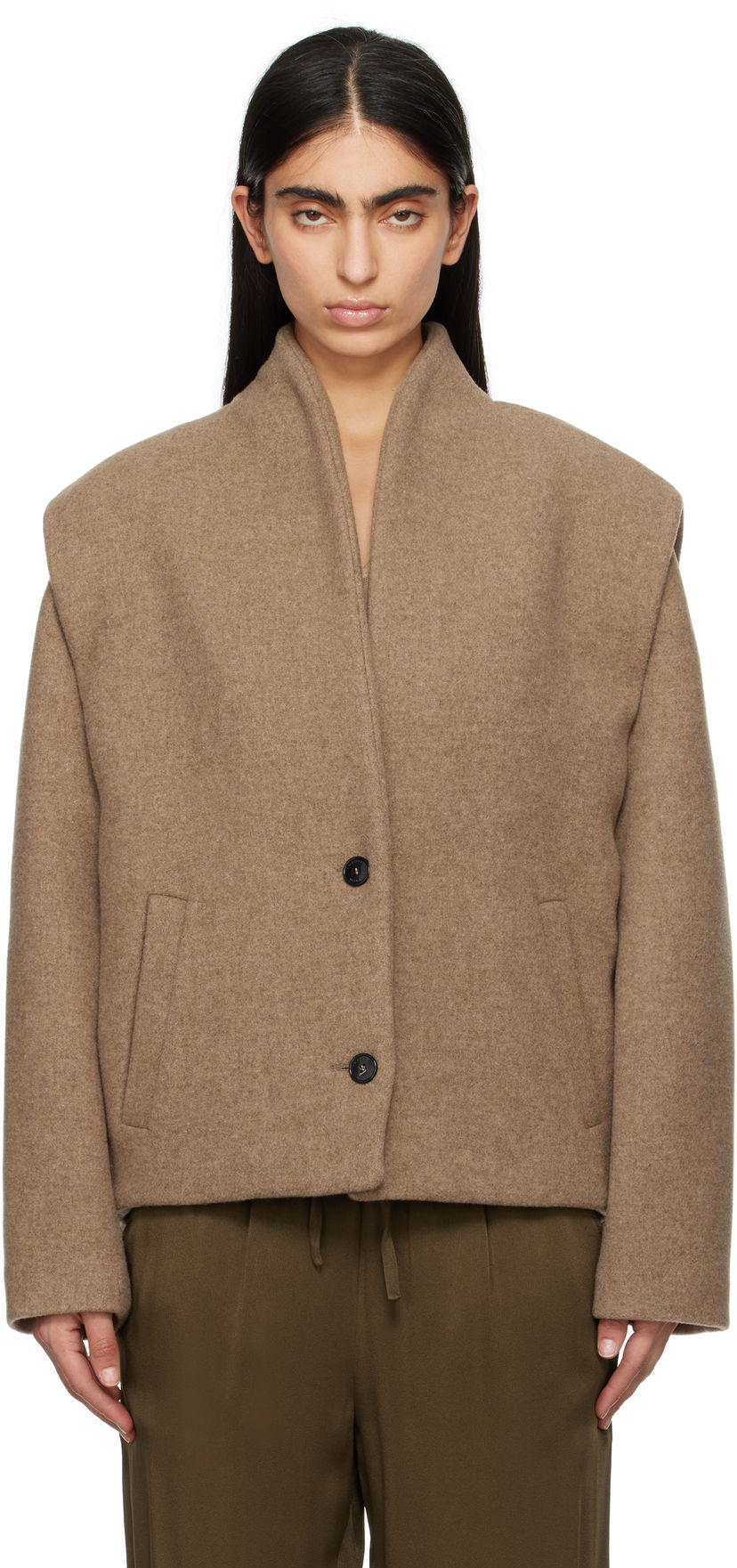 Jakke ISABEL MARANT Isabel Marant Drogo Wool Jacket Brun | VE0040FC-B1D03I