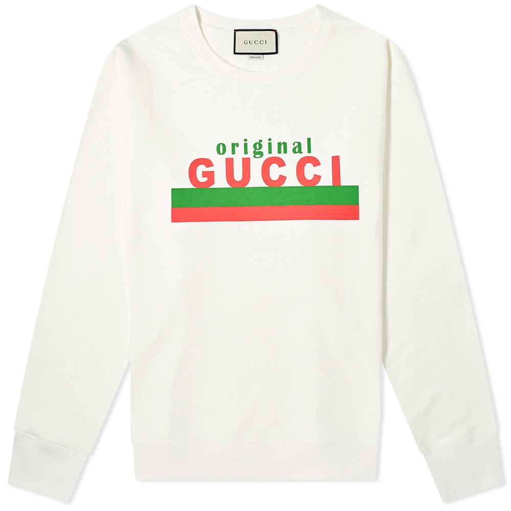 Sweatshirt Gucci Gucci Original Print Crew Sweatshirt Hvid | 626990-XJCOR-9192, 0