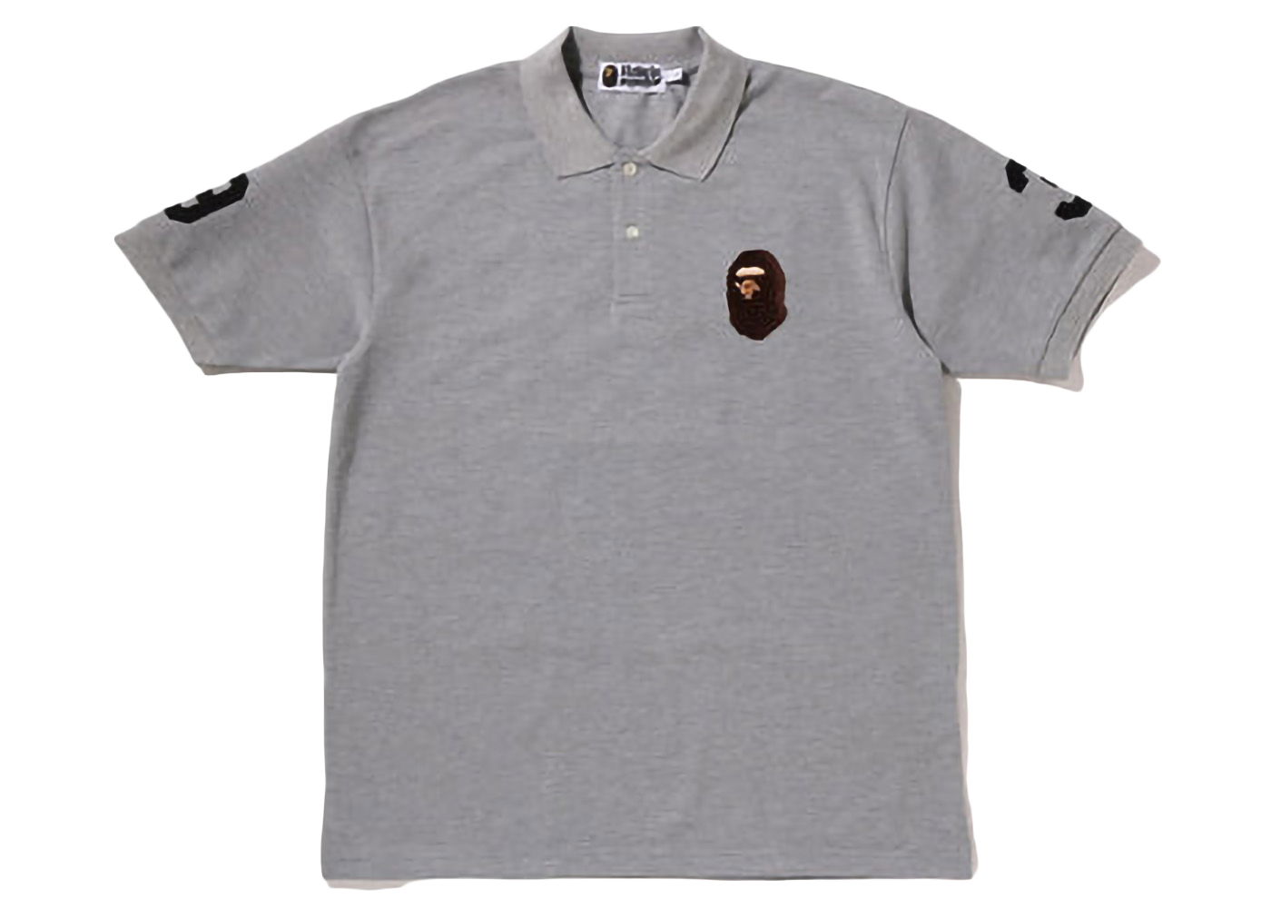 Polo skjorte BAPE Large Ape Head Polo Tee Grå | 1I25-112-001, 0