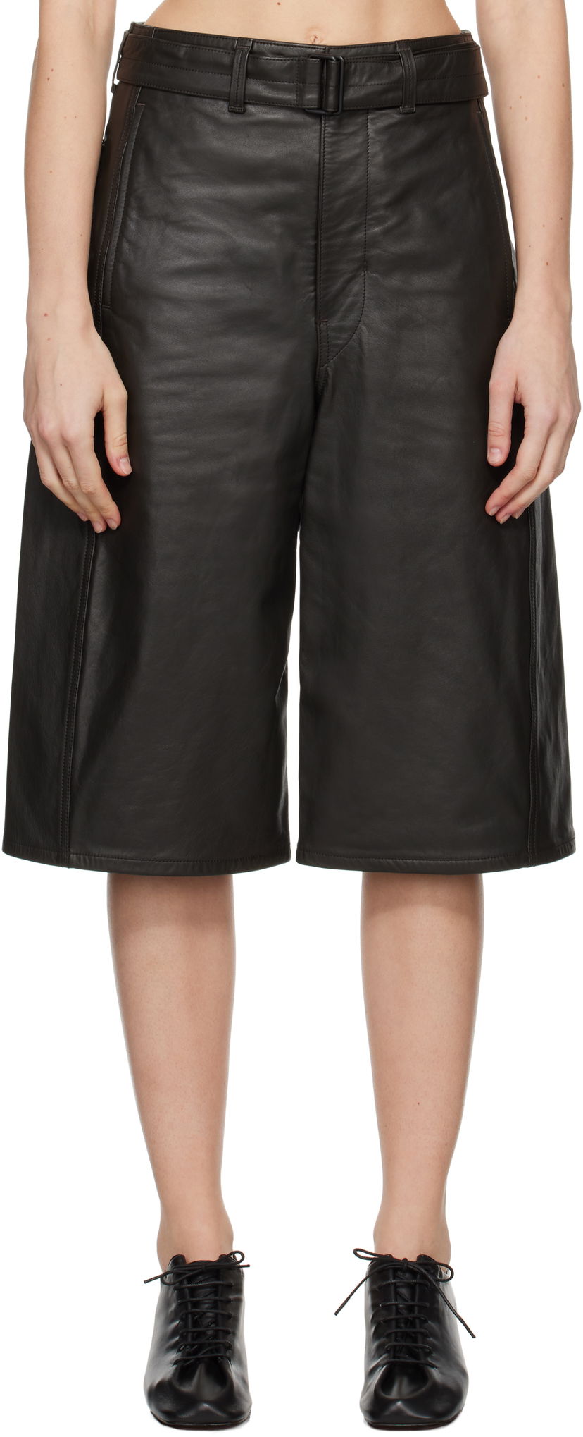 Shorts LEMAIRE Lemaire Bermuda Leather Shorts Sort | PA1141 LL0095