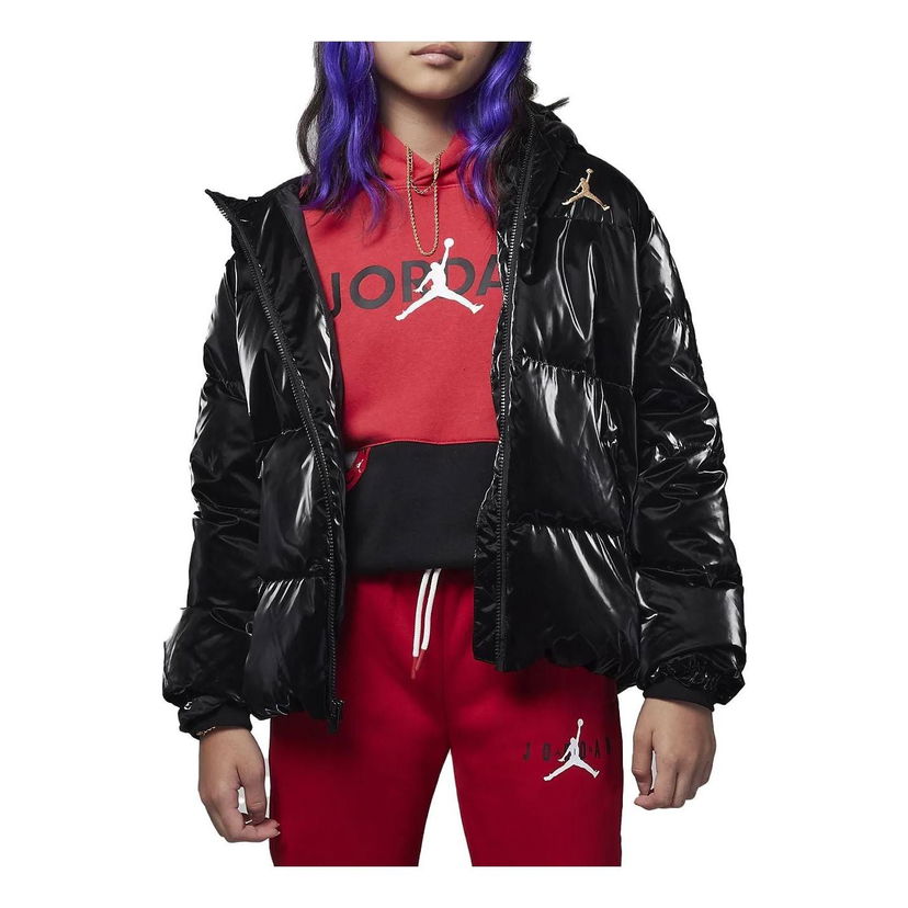 Puffer jakke Jordan Air Jordan Warm Down Jacket Sort | FB9266-010