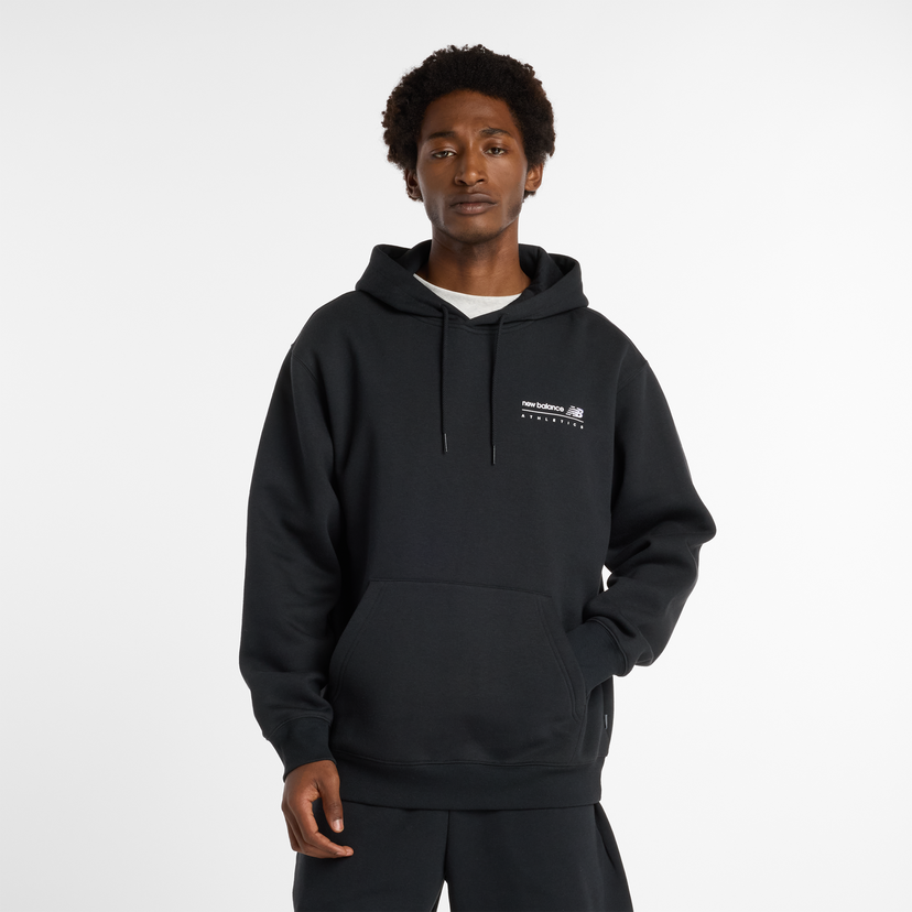 Sweatshirt New Balance Pullover Hoodie with Kangaroo Pocket Sort | NBMT53528BK