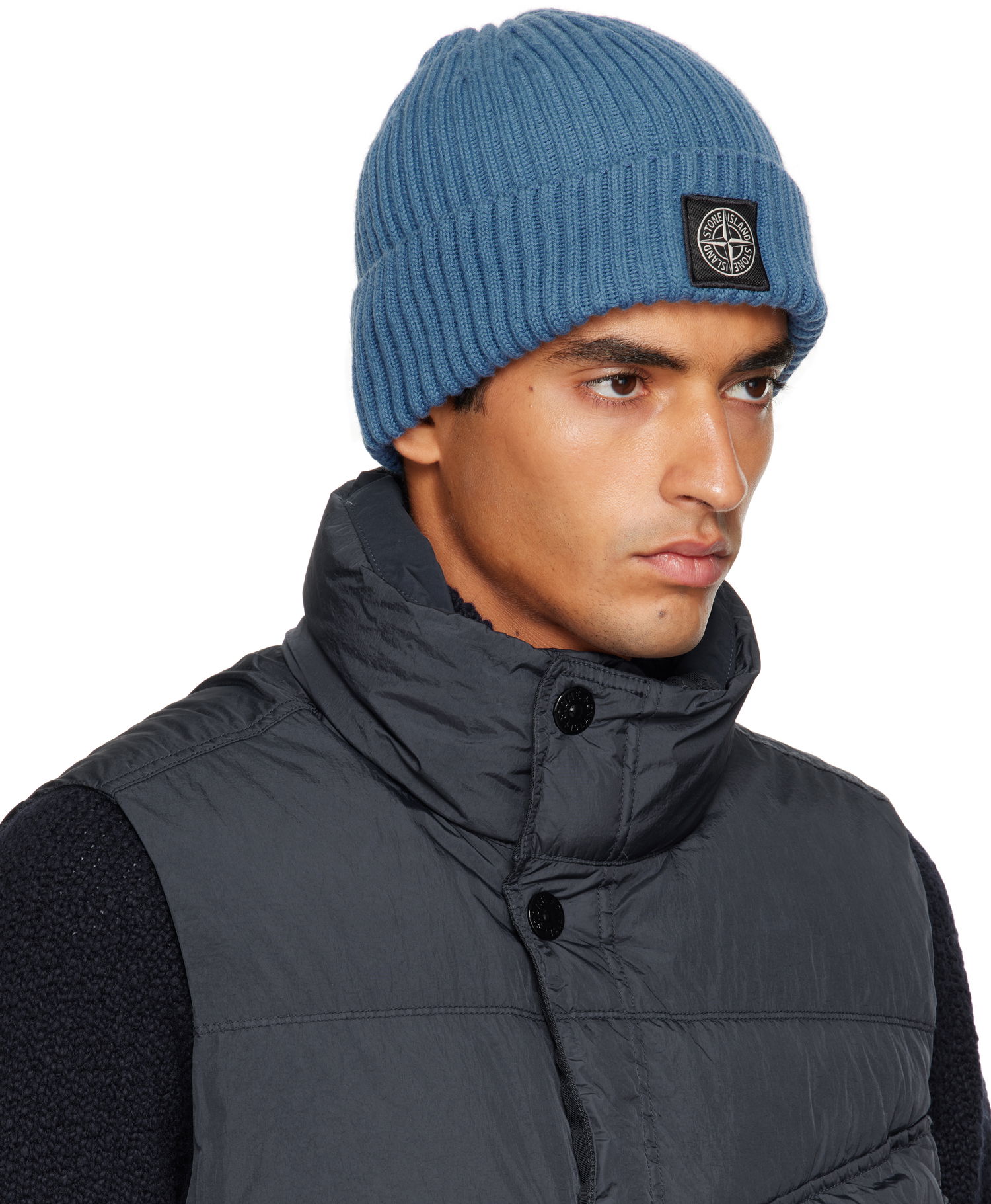 Beanie Stone Island Full Rib Beanie Blå | S15 N100002 S00C3, 1