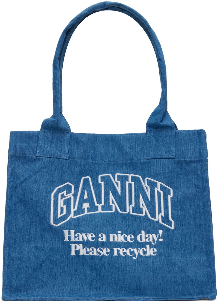 Mulepose GANNI GANNI Large Easy Tote Bag Blå | A5599