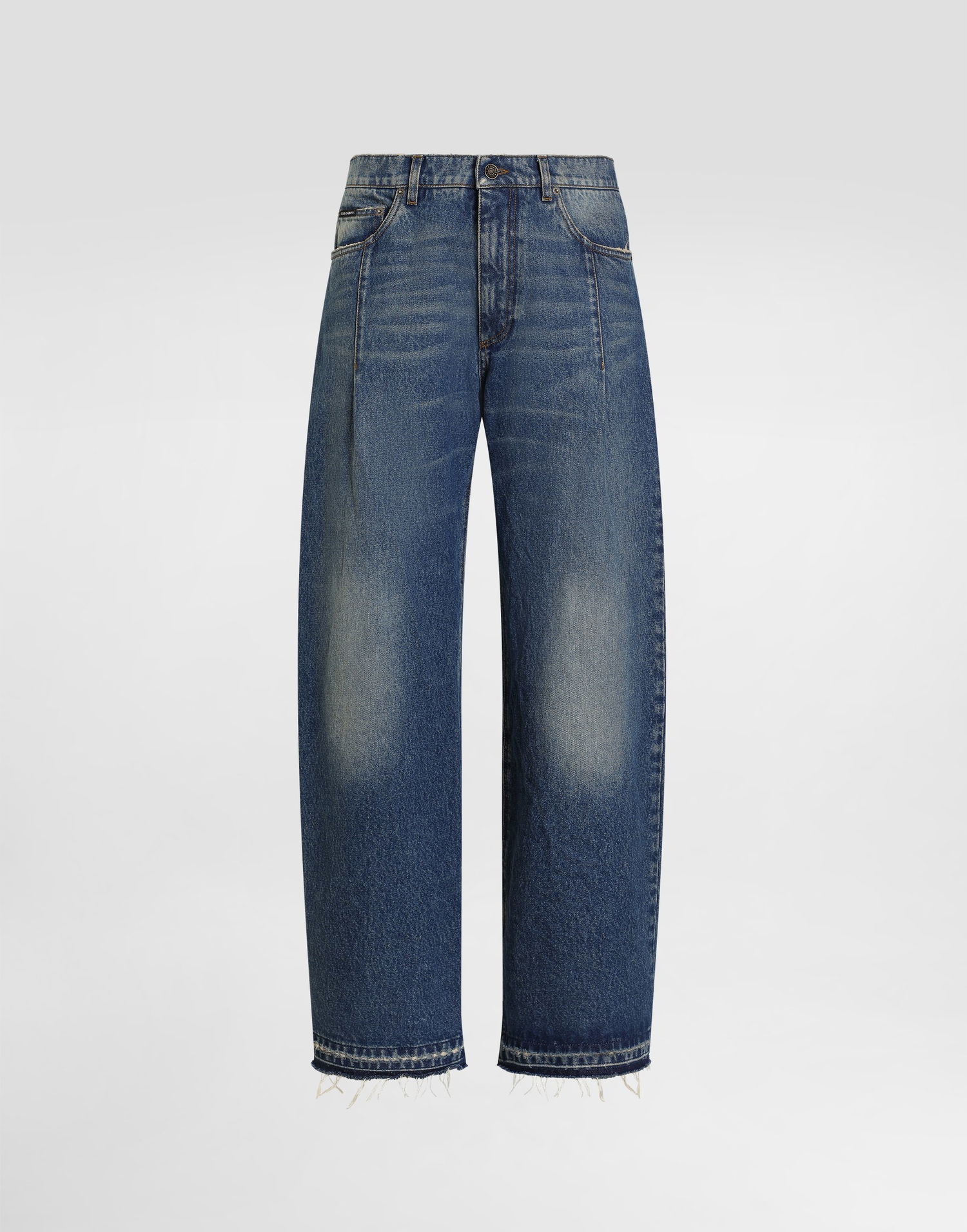 Jeans Dolce & Gabbana Cotton Denim Wide-Leg Distressed Hem Jeans Blå | GP16UDG8NZ2S9001, 0