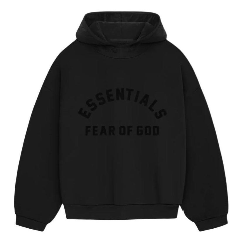Sweatshirt Fear of God Essentials Nylon Fleece Hoodie Sort | 202SP244314F