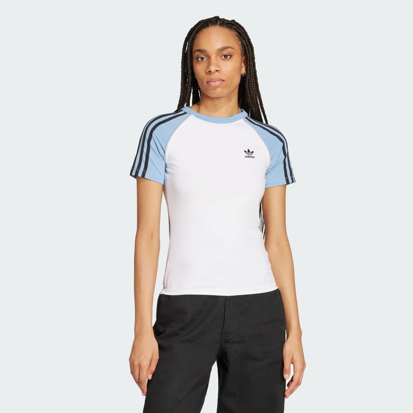 T-shirt adidas Performance Adicolor 3-Stripes Raglan Slim T-Shirt Hvid | JV7191
